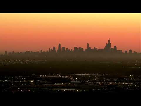 Colorful Chicago sunrise on April 22, 2024