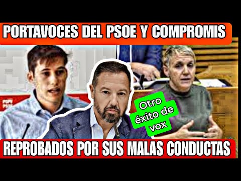 PORTAVOCES DEL PSOE Y COMPROMIS REPROBADOS EN EL PLENO DE VALENCIA, A INICITIVA DE VOX