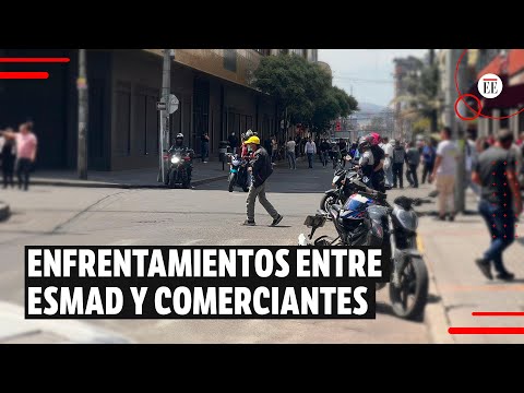 Enfrentamientos entre comerciantes y el Esmad en San Andresito | El Espectador