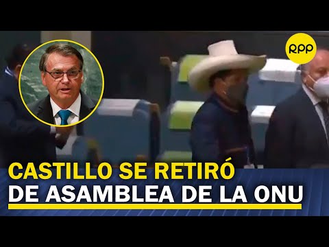 Castillo se retiró de la Asamblea General de Naciones Unidas durante discurso de Jair Bolsonaro