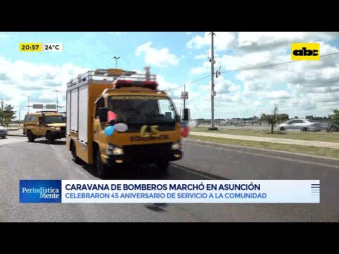 Caravana de Bomberos marchó en Asunción