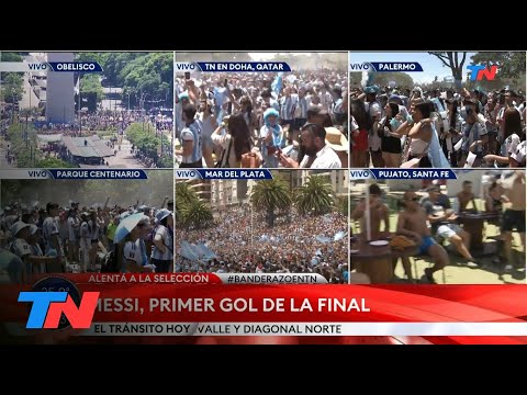 MUNDIAL QATAR 2022 I LA FINAL: El festejo por el primer gol del partido de Messi de penal