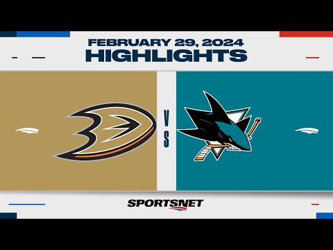 NHL Highlights | Ducks vs. Sharks - February 29, 2024