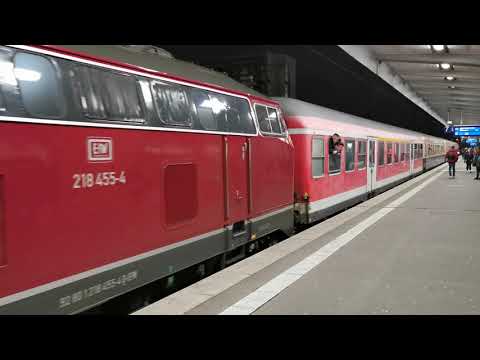 EfW-Verkehrsgesellschaft BR 218 455-4 - 1 n-Wagen + 3 Am-Wagen von Centralbahn - Ausfahrt Essen Hbf