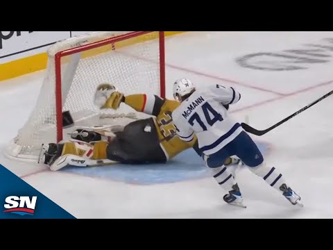 Golden Knights Adin Hill Stuns Maple Leafs Bobby McMann With Acrobatic Stop