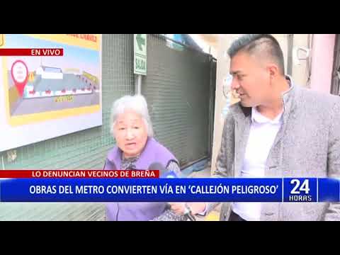 Breña: Vecinos denuncian que obras del Metro convierten vereda en callejón peligroso