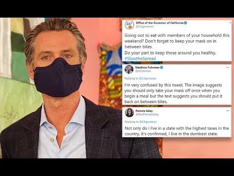 Newsom is ridiculed after urging diners to wear masks in between bites