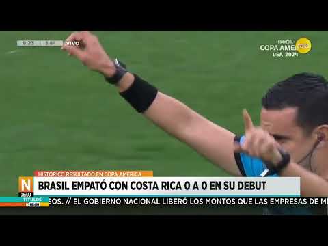 Copa América: Brasil empató con Costa Rica 0 a 0 en su debut ?N8:00? 25-06-24