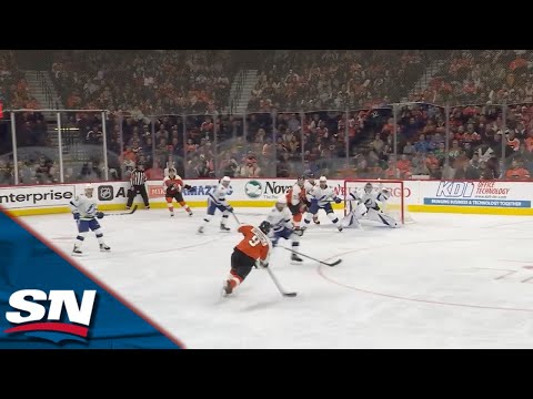 Flyers Jamie Drysdale Rips Wrister Through Traffic For First Goal In Philly