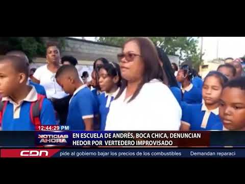 En escuela de Andrés, Boca Chica, denuncian hedor por vertedero improvisado