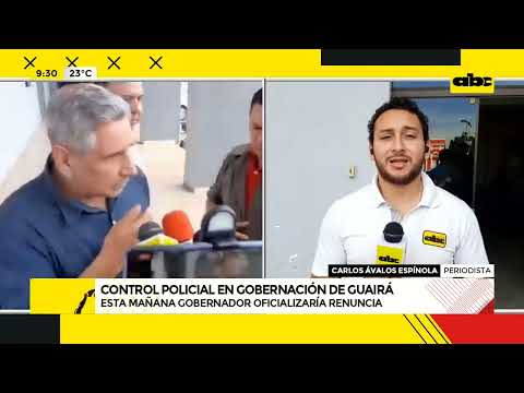 Control policial en Gobernación de Guairá