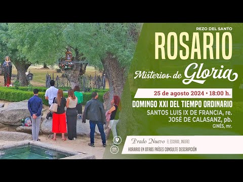 SANTO ROSARIO MEDITADO de hoy Domingo (Misterios Gloriosos) en DIRECTO desde PRADO NUEVO a las 18 h.