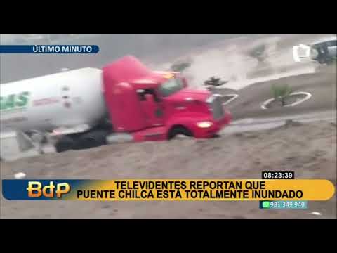 Panamericana Sur: reportan que el puente Chilca está inundado tras intensas lluvias