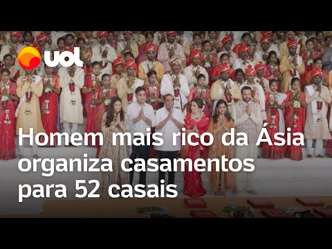 Homem mais rico da Ásia organiza casamentos para 52 casais antes da cerimônia do filho