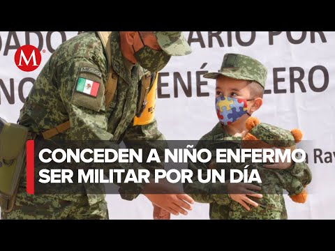 Niño con craneosinostosis cumple sueño de ser soldado por un día