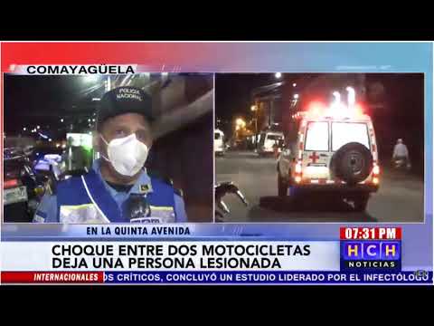 Choque de motocicletas deja a varias personas heridas en Comayagüela