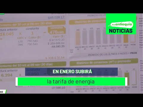 En enero subirá la tarifa de energía - Teleantioquia Noticias