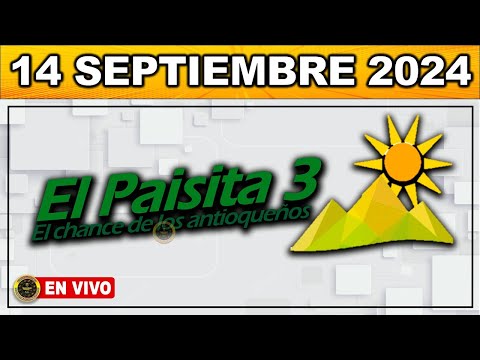 Resultado PAISITA 3 SÁBADO 14 de septiembre 2024 #chance #paisita3