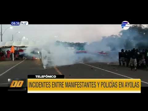 Incidentes entre manifestantes y policías en Ayolas