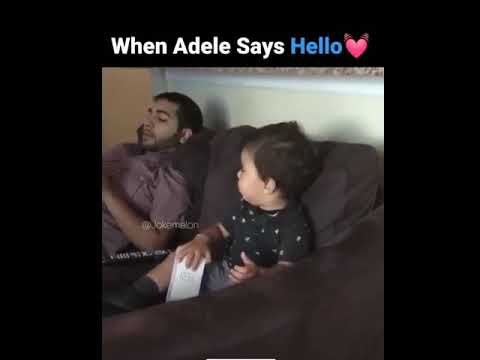 Kid saying hi to Adele's song (Hello)..... cuteness overloaded