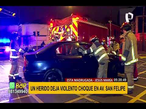 Jesús María: violento choque entre dos autos se registró en la avenida San Felipe