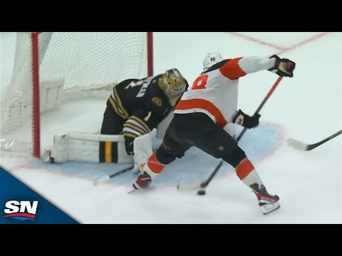 Flyers Morgan Frost Goes Between The Legs To Beat Bruins Jeremy Swayman For The Circus Goal