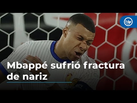 Mbappé sufrió fractura de nariz en el debut de Francia en la Eurocopa