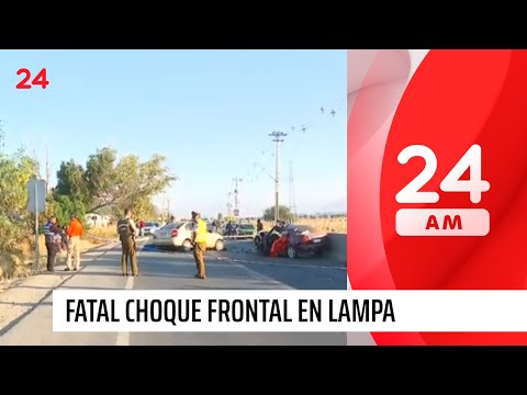 Ambos choferes muertos: fatal choque frontal en Lampa | 24 Horas TVN Chile