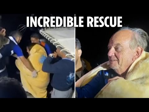 Moment capsized yacht survivor rescued after being found in air pocket & says ‘It’s nice to be back’