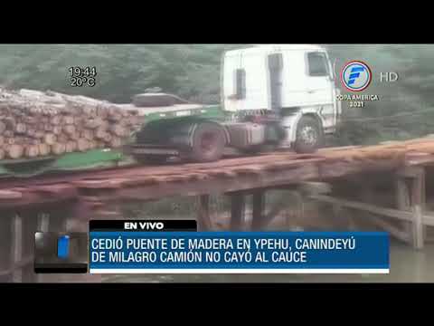 Cedió puente de madera en Canindeyú