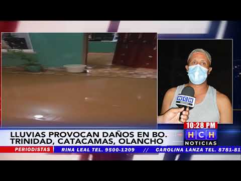 Lluvias provocan inundaciones y otros daños en viviendas del barrio la Trinidad de Catacamas,Olancho