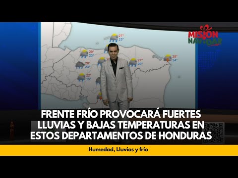 Frente frío provocará fuertes lluvias y bajas temperaturas en estos departamentos de Honduras