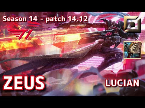 【KRサーバー/GM】T1 Zeus ルシアン(Lucian) VS カシオペア(Cassiopeia) TOP - Patch14.12 KR Ranked【LoL】