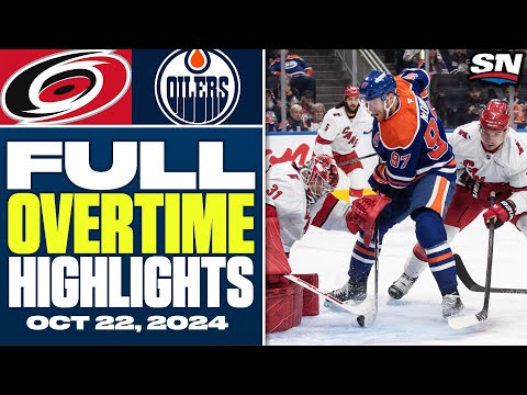 Carolina Hurricanes at Edmonton Oilers | FULL Overtime Highlights - October 22, 2024