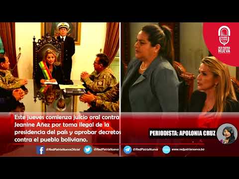 Este jueves comienza juicio oral contra Jeanine Añez por toma ilegal de la presidencia del País