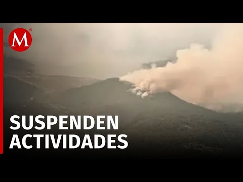 Reportan fuerte incendio forestal en el bosque 'Velo de Novia' en Valle de Bravo