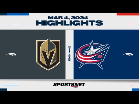 NHL Highlights | Golden Knights vs. Blue Jackets - March 4, 2024