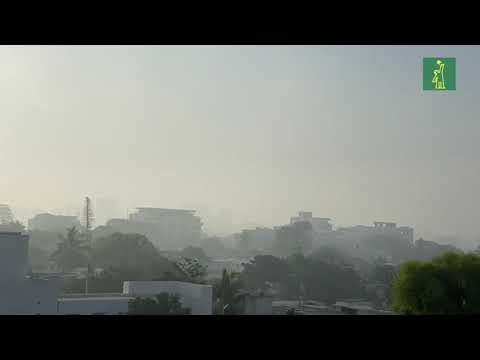 Así amanece Santo Domingo por el humo del incendio de Duquesa