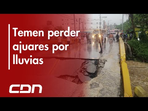 Residentes del sector Nuevo Amanecer en Los Alcarrizos atemorizados por las lluvias