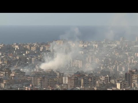 Smoke plume seen rising over Beirut skyline