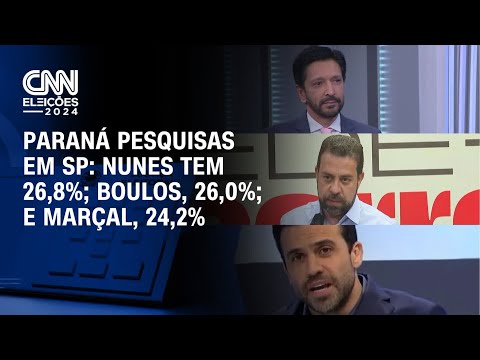 Paraná Pesquisas em SP: Nunes tem 26,8%; Boulos, 26,0%; e Marçal, 24,2% | CNN PRIME TIME