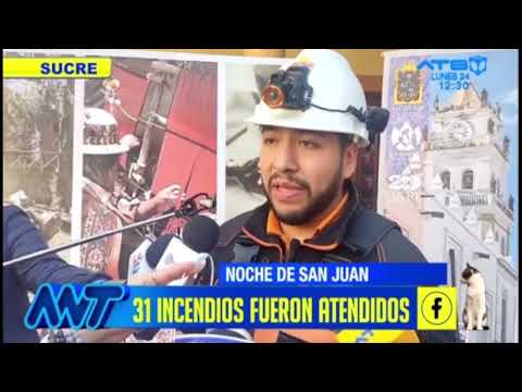Atienden 31 incendios durante las festividades de San Juan en Sucre