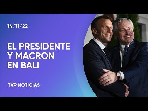 El Presidente llegó a Bali y cenó con Macron