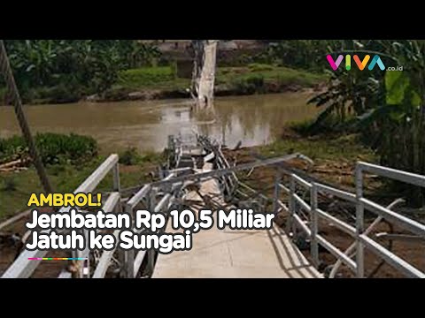 Jembatan Senilai Rp10,5 Miliar di Desa Tambakboyo Sukoharjo Ambrol