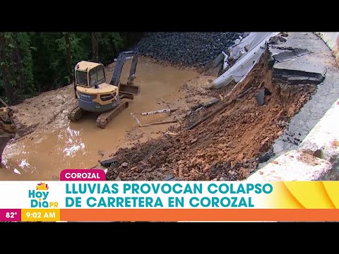 Intensas lluvias causan colapso de carretera en Corozal
