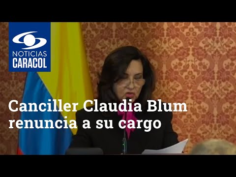 Canciller Claudia Blum renuncia a su cargo