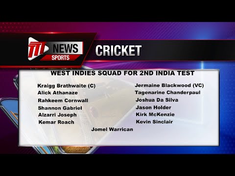 WI Men's Squad Announced For Second Test Against India