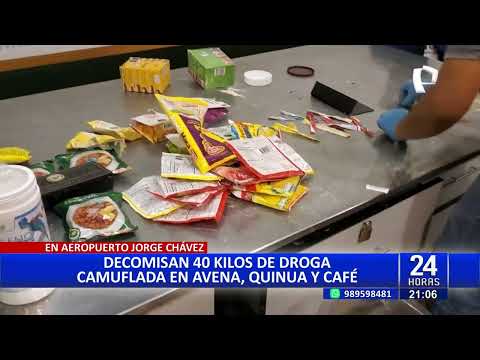 Aeropuerto Jorge Chávez: incautan 40 kilos de droga camuflada en avena, quinua y café