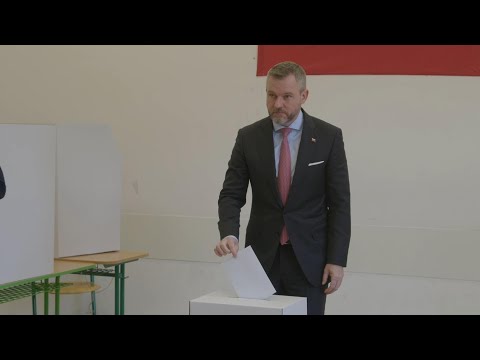 Candidate Peter Pellegrini casts his ballot in Slovakia presidential election