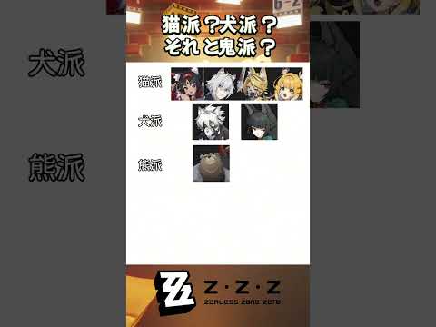 猫派？犬派？それと鬼派？#ゼンゼロ #ゼンレスゾーンゼロ#ZenlessZoneZero #zzzero #zzzcy